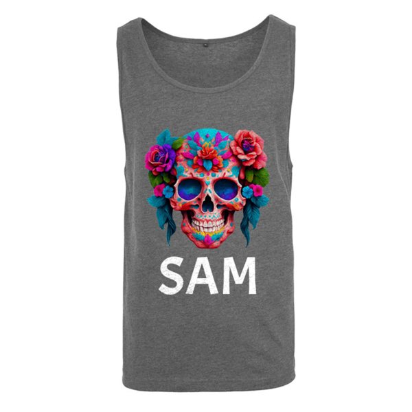 mens tank top - Day of the Dead Sugar Skull Art (7)